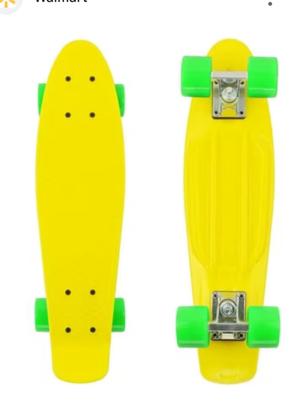 BNWT Wonderful 22” Classic Mini Cruiser Skateboard Yellow & Green
